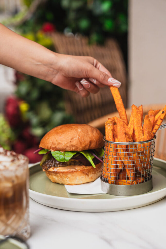 London restaurant photographer burger and sweet potato fries